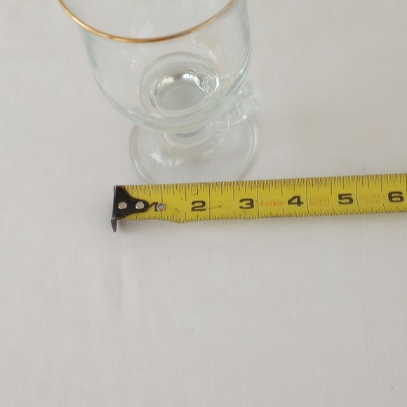 Set of 4 Irish Coffee/Wine/Tea Mugs Clear Glass with Gold Rim & Handles Glass's- - Picture 12 of 12